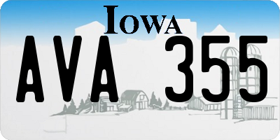 IA license plate AVA355