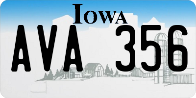 IA license plate AVA356
