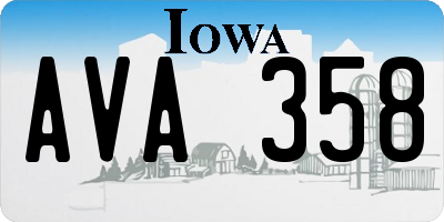 IA license plate AVA358