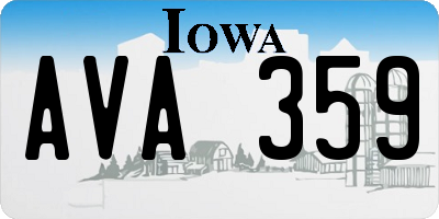 IA license plate AVA359