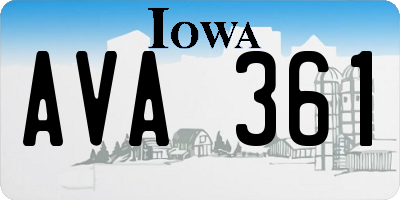 IA license plate AVA361