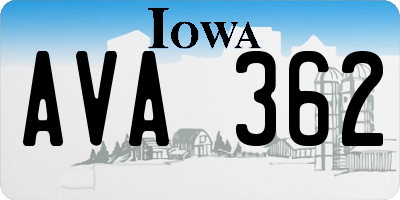 IA license plate AVA362