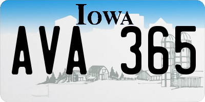 IA license plate AVA365