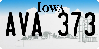 IA license plate AVA373