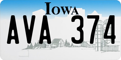 IA license plate AVA374