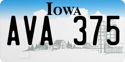 IA license plate AVA375