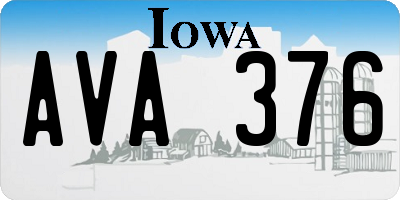 IA license plate AVA376
