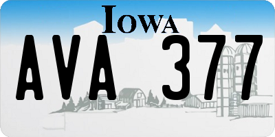 IA license plate AVA377