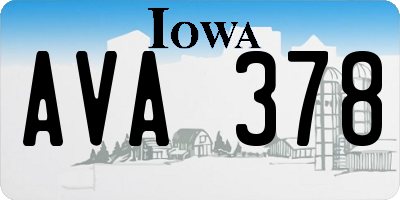 IA license plate AVA378