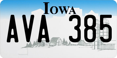 IA license plate AVA385