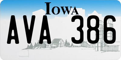 IA license plate AVA386