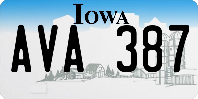 IA license plate AVA387