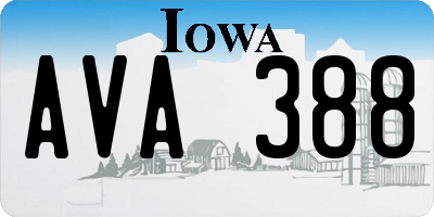 IA license plate AVA388