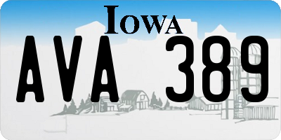 IA license plate AVA389