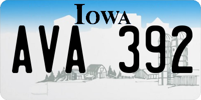 IA license plate AVA392