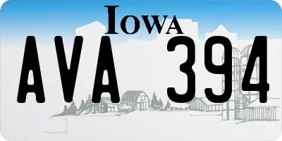 IA license plate AVA394