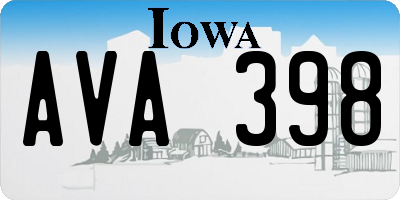 IA license plate AVA398