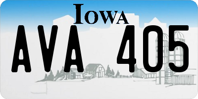 IA license plate AVA405