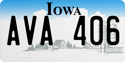 IA license plate AVA406