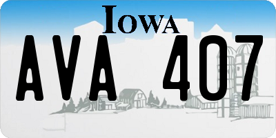 IA license plate AVA407