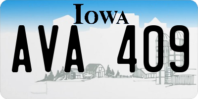 IA license plate AVA409
