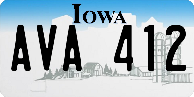IA license plate AVA412