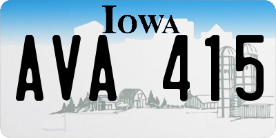 IA license plate AVA415