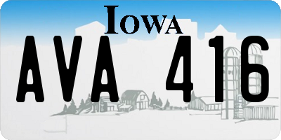 IA license plate AVA416
