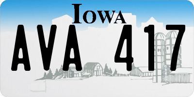 IA license plate AVA417