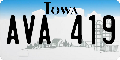 IA license plate AVA419
