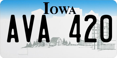 IA license plate AVA420