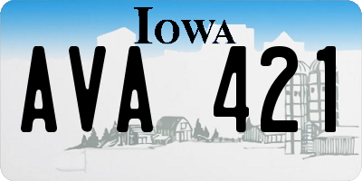 IA license plate AVA421
