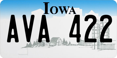 IA license plate AVA422