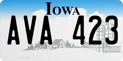 IA license plate AVA423