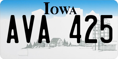 IA license plate AVA425