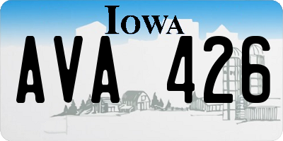 IA license plate AVA426