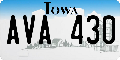 IA license plate AVA430