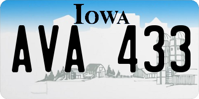 IA license plate AVA433
