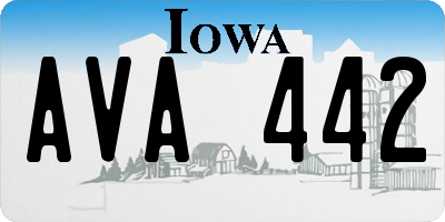 IA license plate AVA442