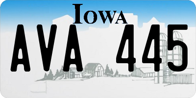 IA license plate AVA445