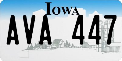 IA license plate AVA447