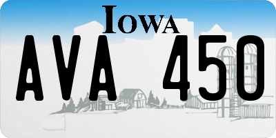 IA license plate AVA450