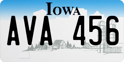 IA license plate AVA456