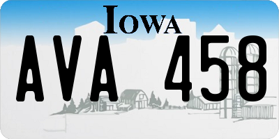 IA license plate AVA458