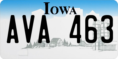 IA license plate AVA463