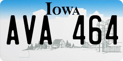 IA license plate AVA464