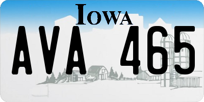 IA license plate AVA465