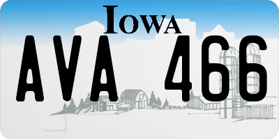 IA license plate AVA466