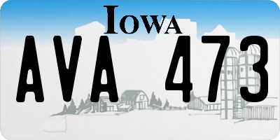 IA license plate AVA473