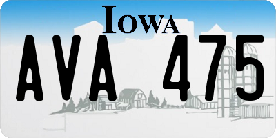 IA license plate AVA475